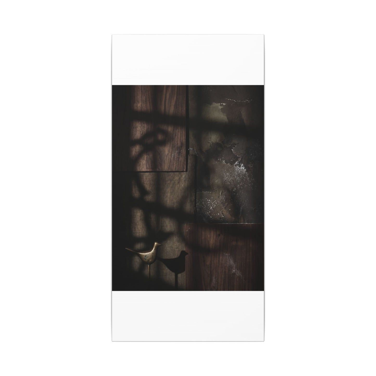 Dark Japandi Shadow Play in Candlelight | Dark Texture Canvas Art