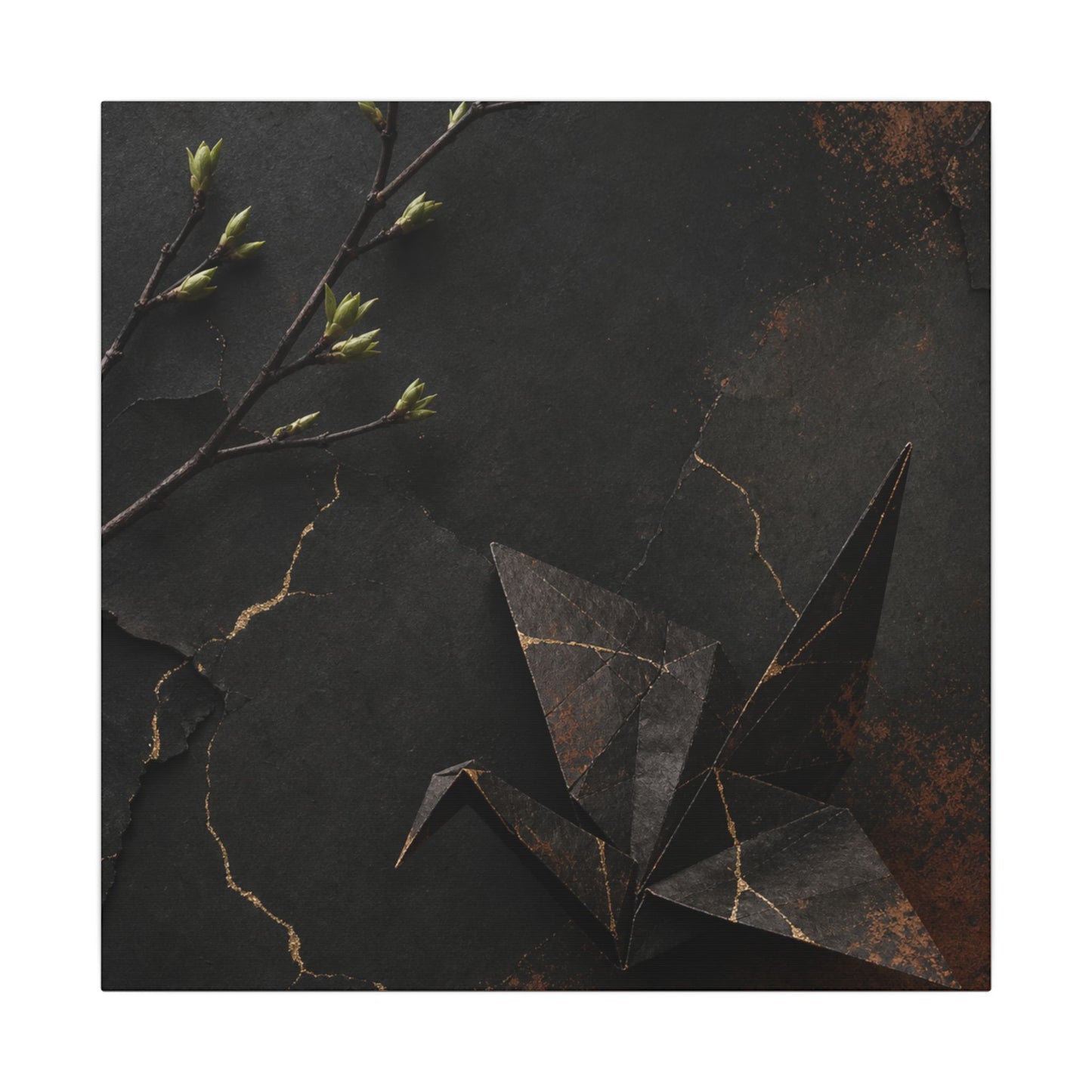 Paper Fold Canvas Art | Spring Kintsugi Broken Beauty Art