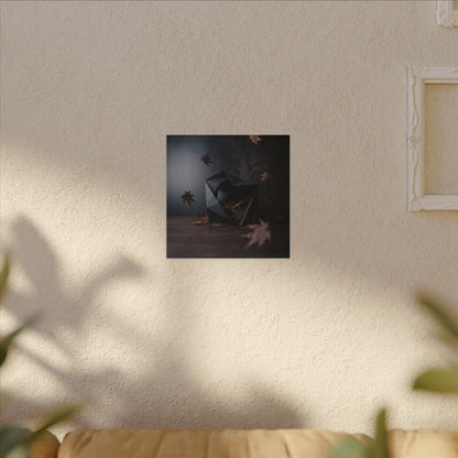 Dark Japandi Paper Fold in Dawn | Shadow Zen Canvas Art
