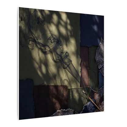 Ma Incense Smoke Canvas Art - Dark Japandi Dark Texture