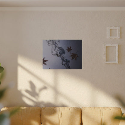 Dark Japandi Incense Smoke in Dawn | Moody Minimal Canvas Art