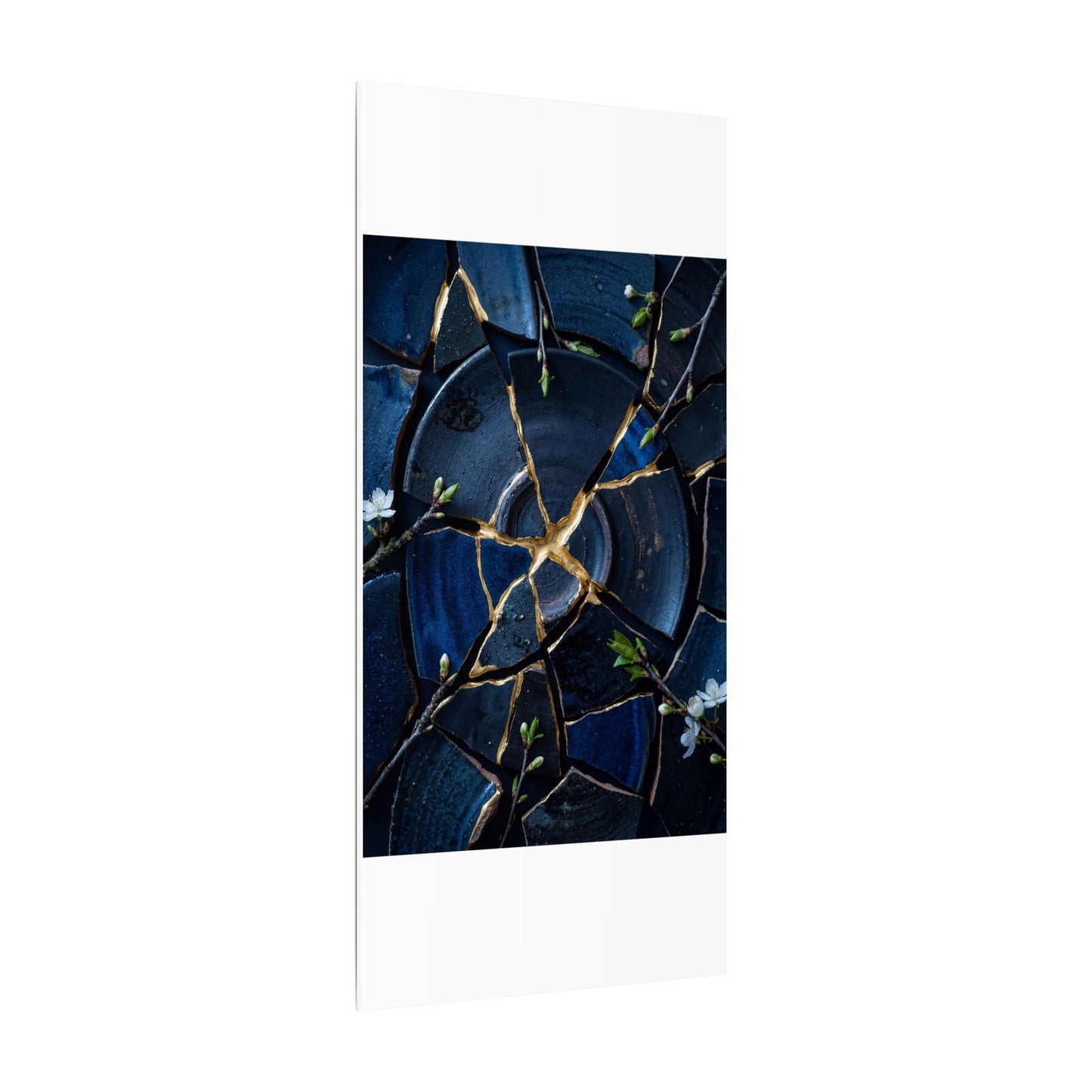 Moonlight Broken Pottery Canvas Art - Kintsugi Fukinsei