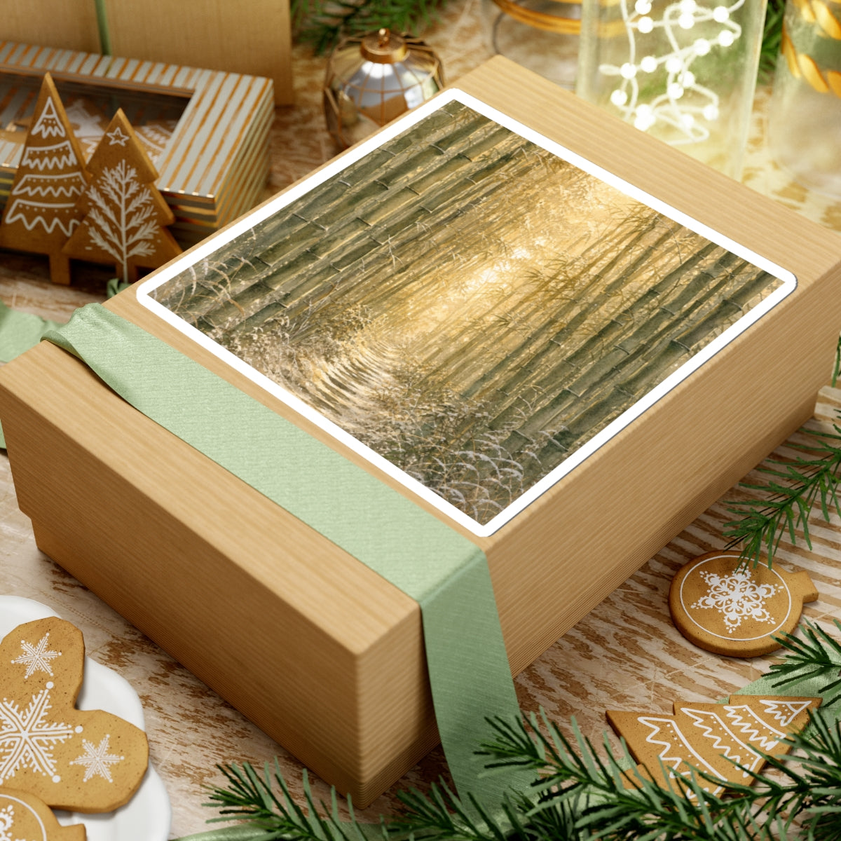 Golden Hour Bamboo Grove Sticker - Japandi Shibui