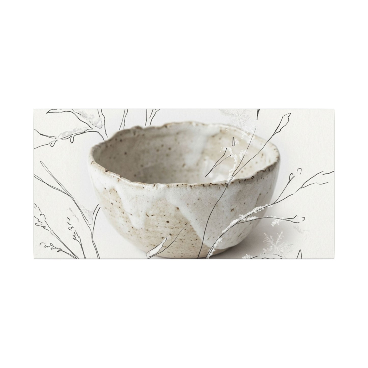Neutral Ceramic Bowl Canvas Art - Minimal Line Japandi