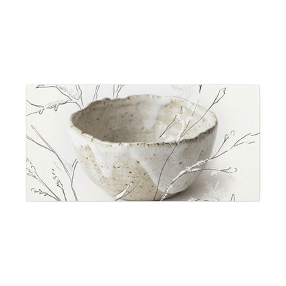 Neutral Ceramic Bowl Canvas Art - Minimal Line Japandi