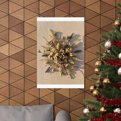 Dried Flowers Spring Wall Art Print | Japandi Neutral Design