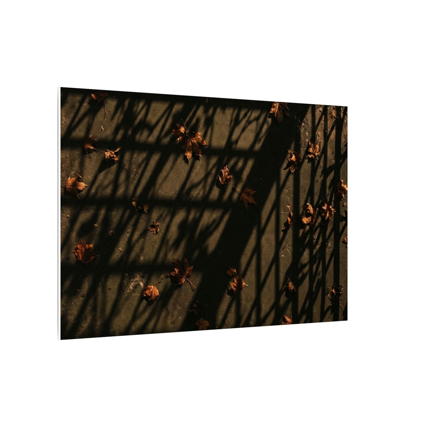 Dark Japandi Shadow Play in Golden Hour | Moody Minimal Canvas Art