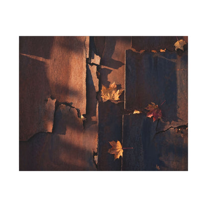 Seijaku Rust Patina Canvas Art - Dark Japandi Shadow Zen