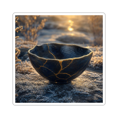 Healing Ceramic Bowl Sticker - Gold Repair Kintsugi