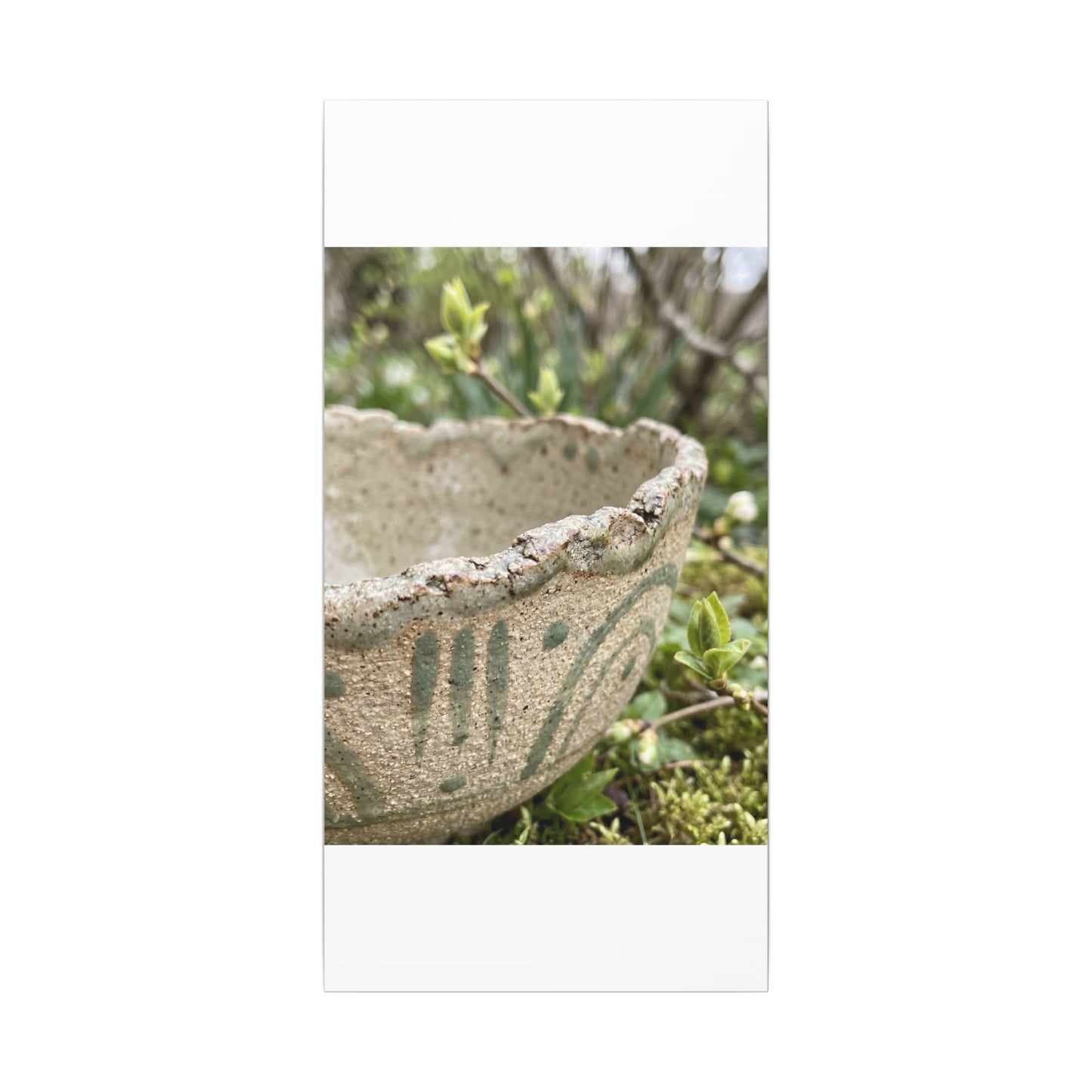 Elegant Ceramic Bowl Canvas Art - Japanese Pattern Japandi