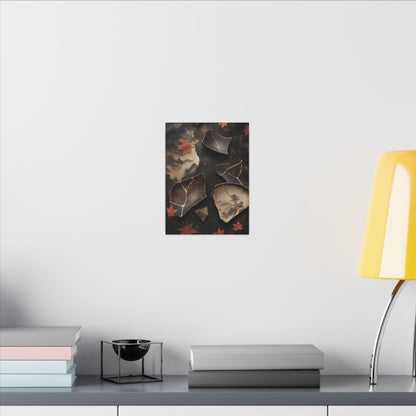 Broken Pottery Gold Vein Canvas Art | Philosophical Kintsugi Art