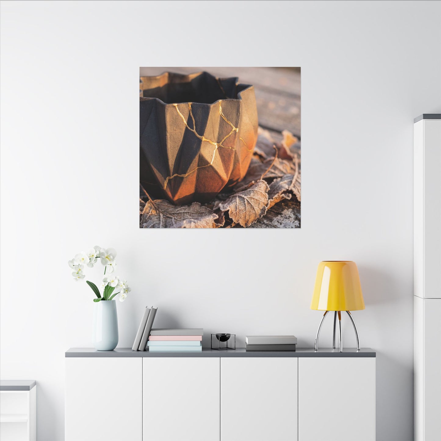 Paper Fold Gold Repair Canvas Art | Philosophical Kintsugi Art