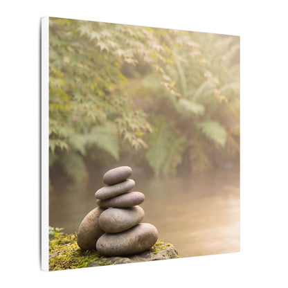 Cozy River Stones Canvas Art - Japanese Pattern Japandi