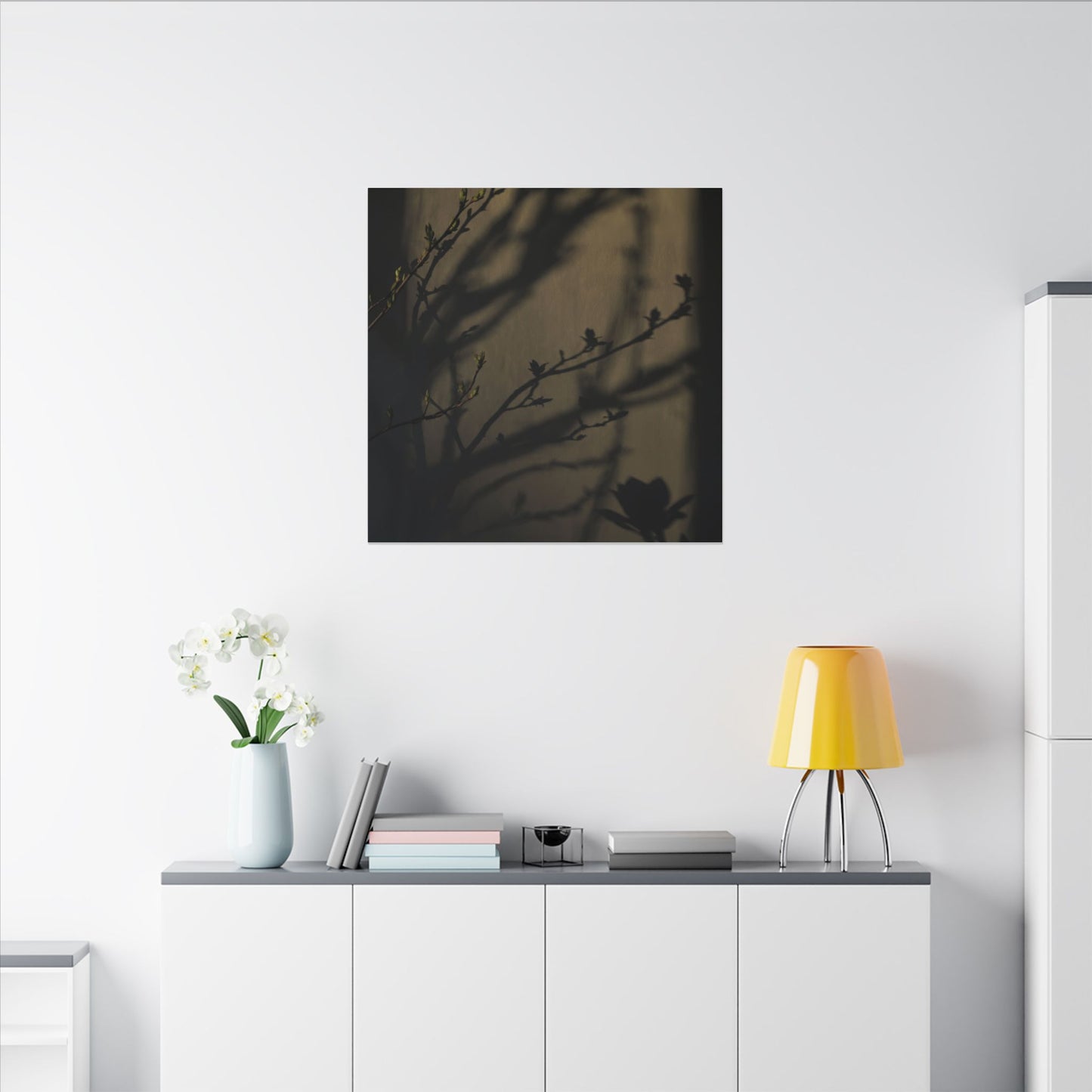 Seijaku Shadow Play Canvas Art - Dark Japandi Charcoal Ink