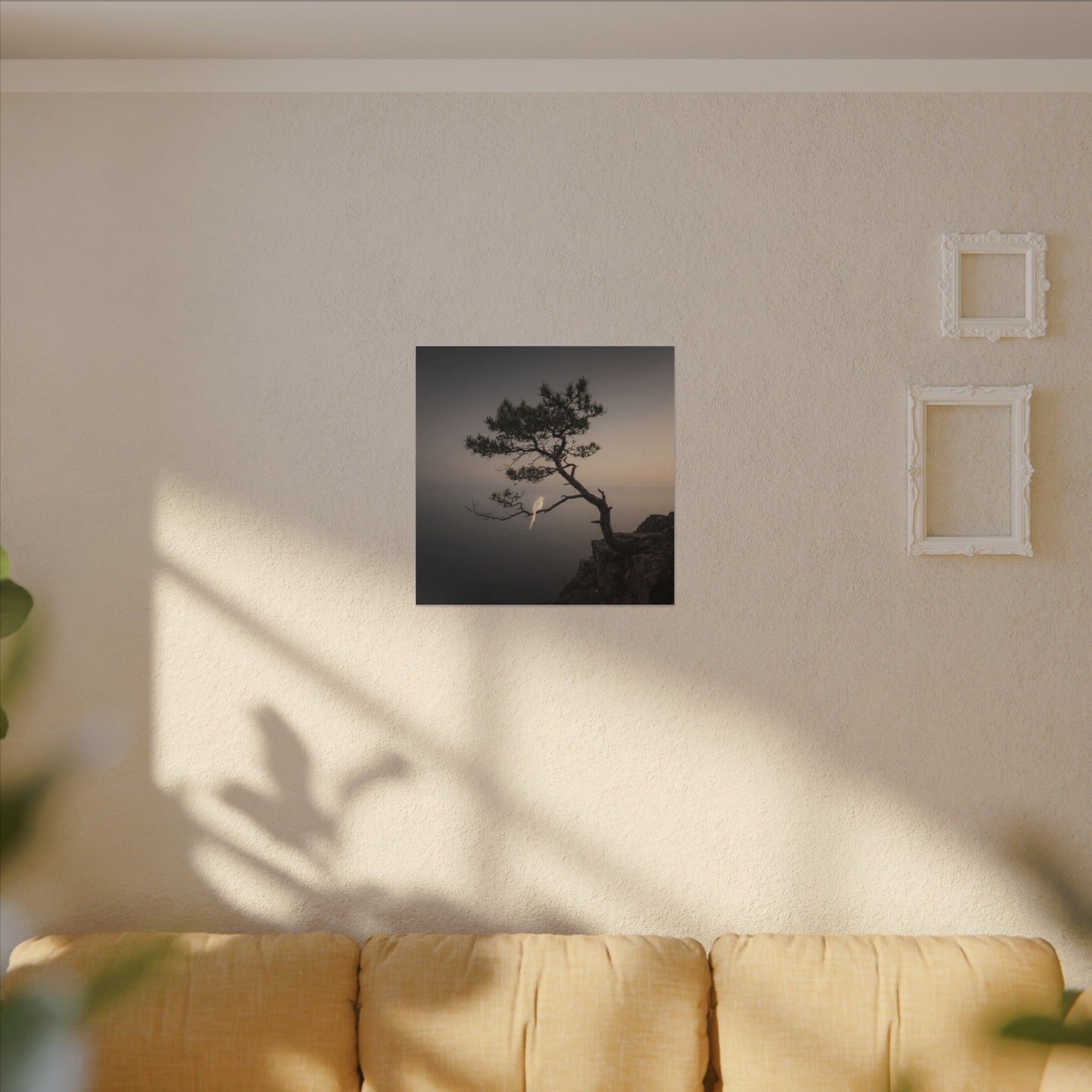 Dawn Pine Tree Canvas Art - Dark Japandi Datsuzoku