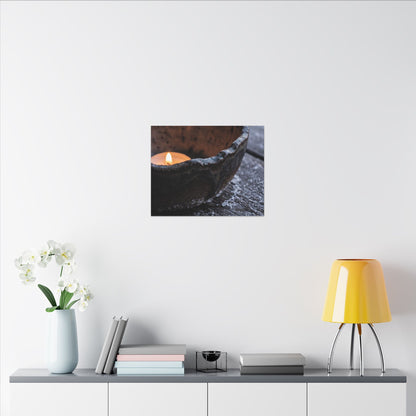 Atmospheric Ceramic Bowl Canvas Art - Moody Minimal Dark Japandi