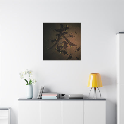 Calligraphy Shadow Zen Canvas Art | Bold Dark Japandi Art