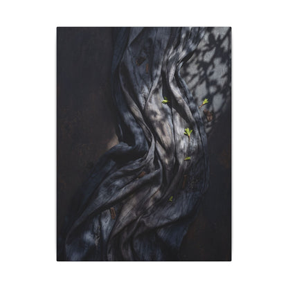Seijaku Silk Drape Canvas Art - Dark Japandi Dark Texture