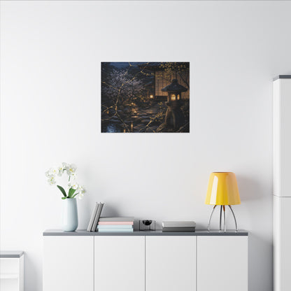 Seijaku Moonlit Garden Canvas Art - Kintsugi Gold Vein