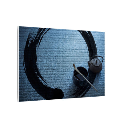 Winter Tea Ceremony Enso Canvas Art | Peaceful Decor