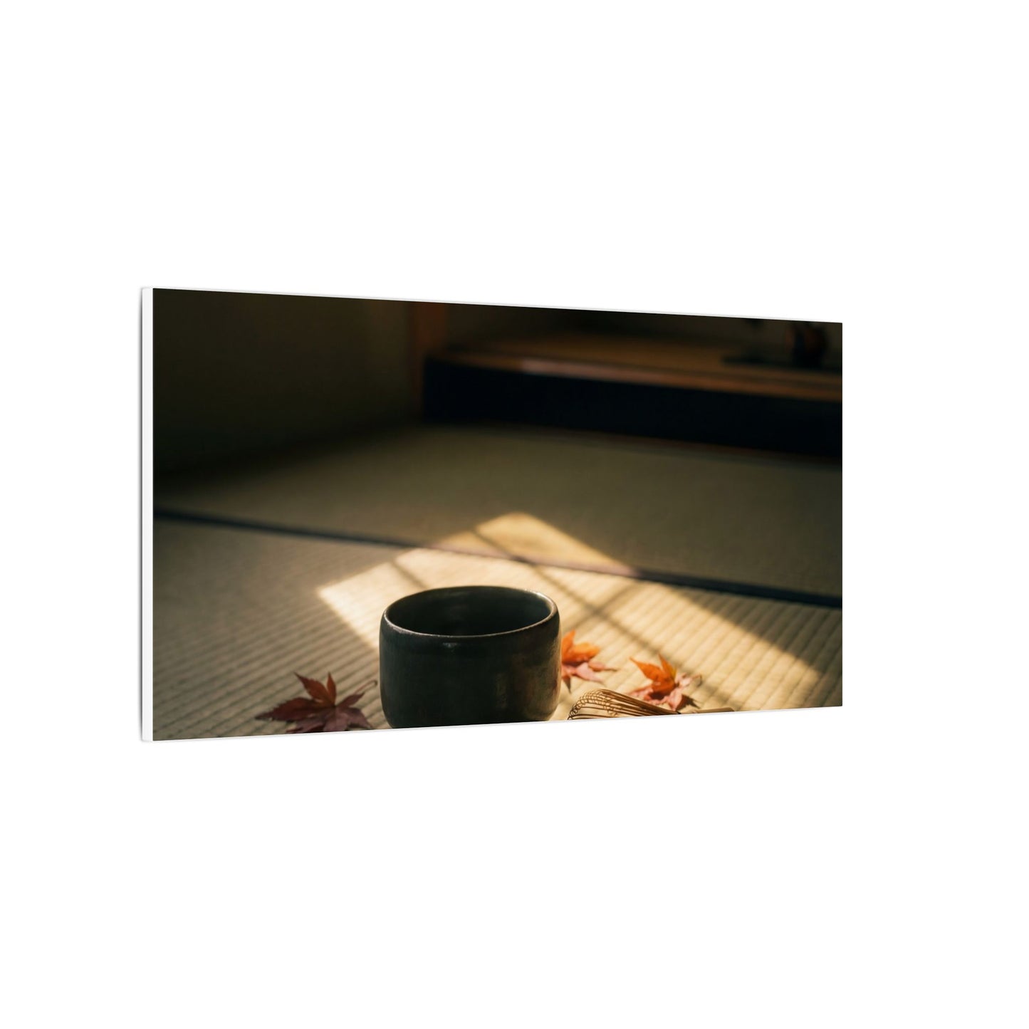 Dark Japandi Tea Ceremony in Golden Hour | Moody Minimal Canvas Art