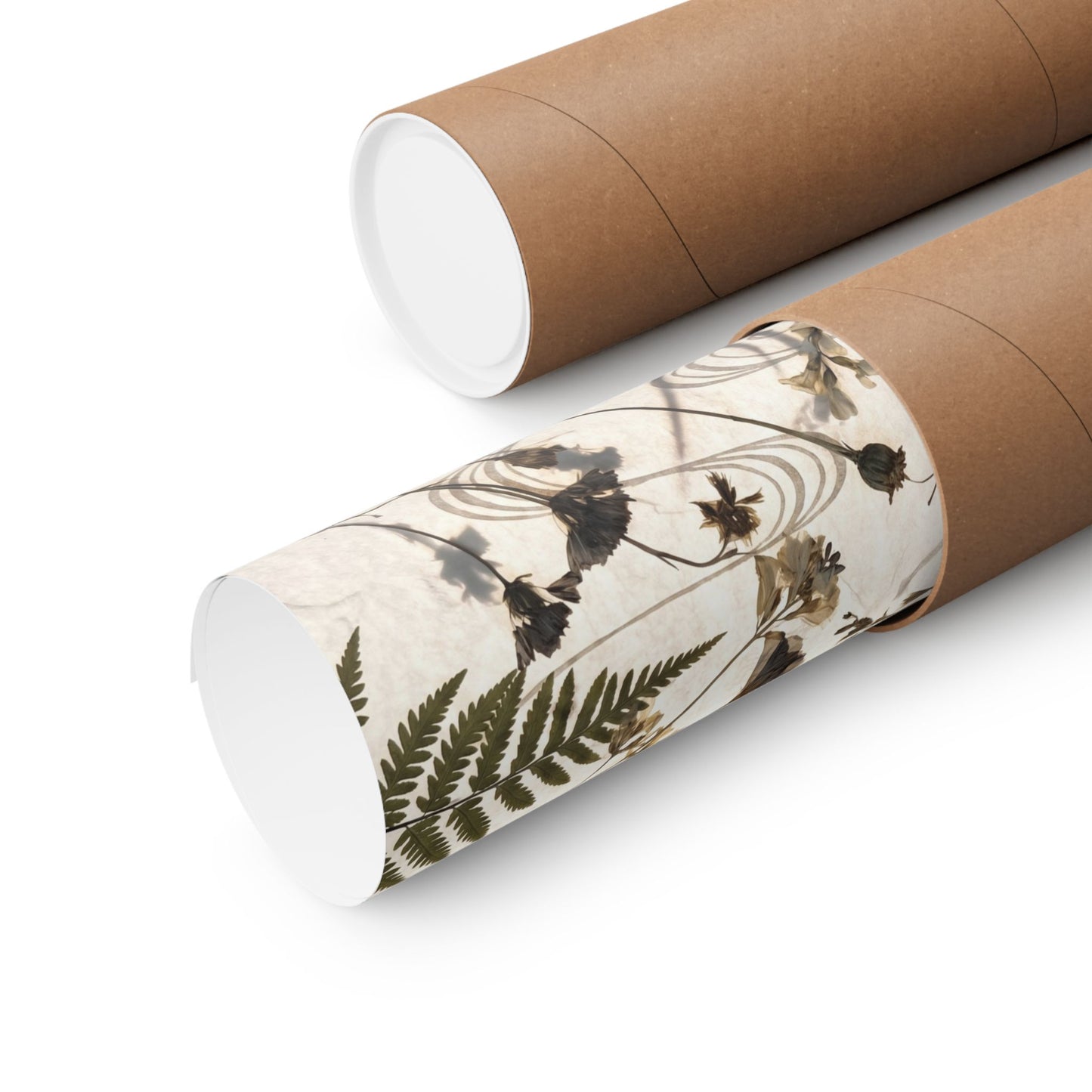 Kanso Dried Flowers Wall Art Print - Japandi Japanese Pattern