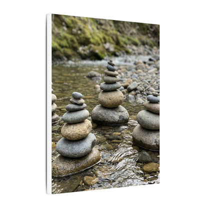Zen River Stones in Dawn | Karesansui Canvas Art
