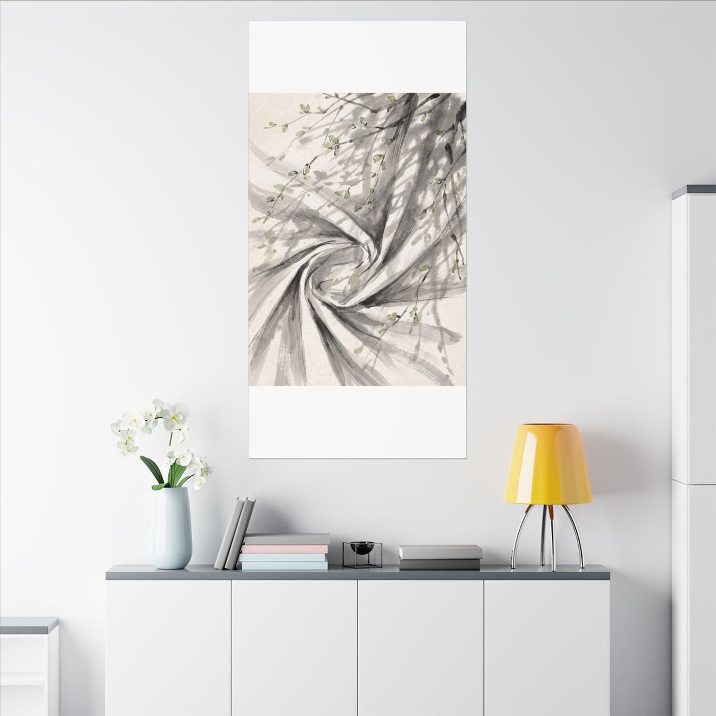Silk Drape Spring Canvas Art | Zen Contemplative Design