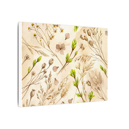 Spring Dried Flowers Watercolor Canvas Art | Earthy Decor