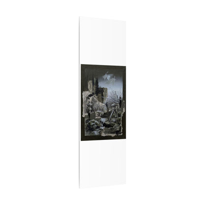Winter Moonlit Garden Dark Texture Canvas Art | Moody Decor