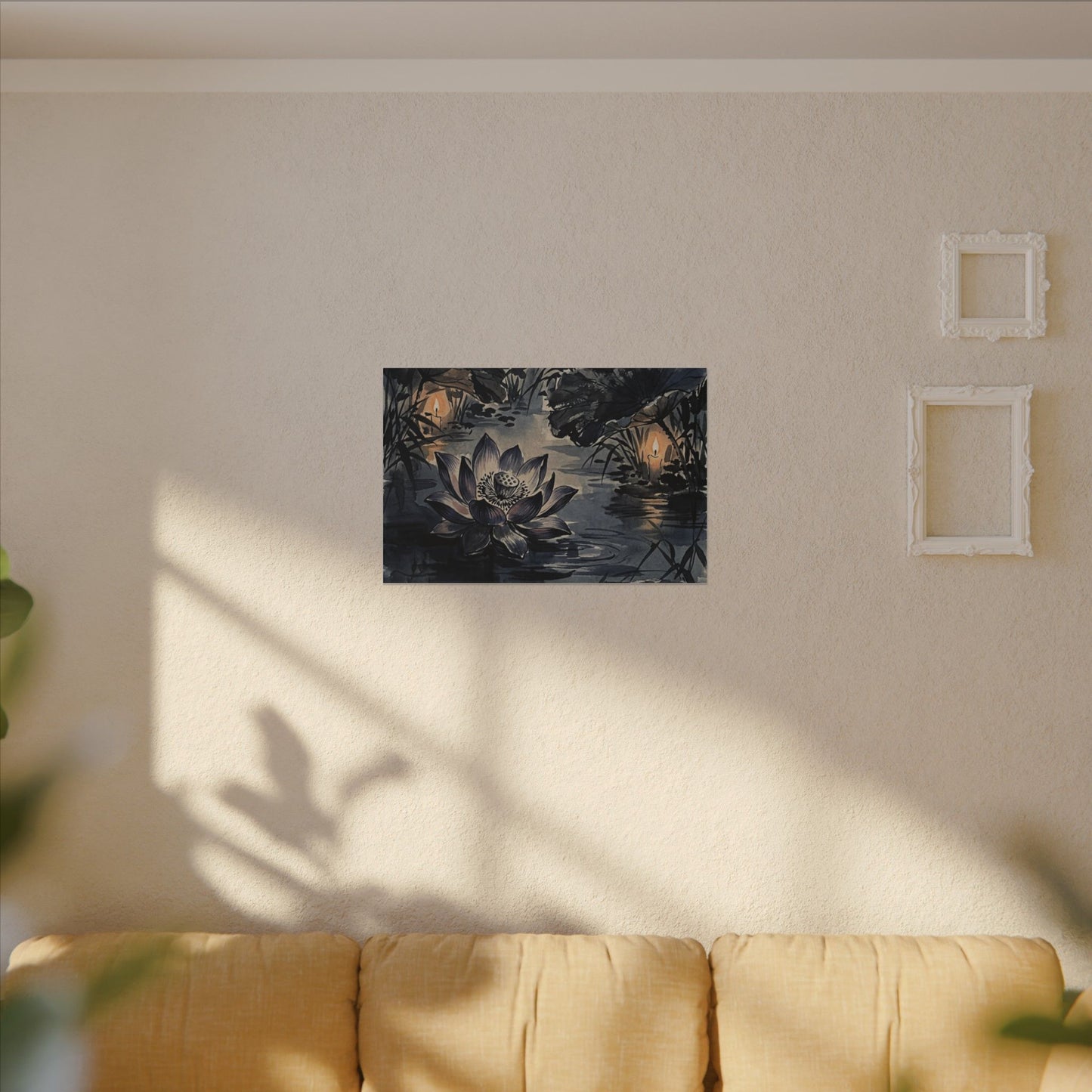 Fukinsei Lotus Flower Canvas Art - Zen Sumi E