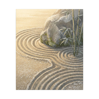 Rock Garden Winter Canvas Art | Zen Peaceful Design