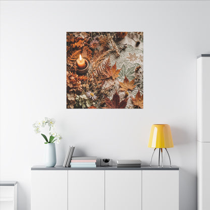 Candlelight Dried Flowers Canvas Art - Japandi Seijaku