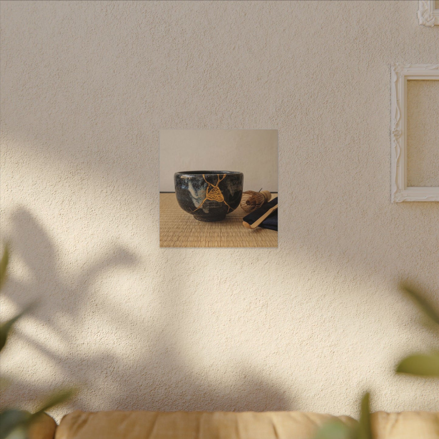 Kanso Tea Ceremony Canvas Art - Kintsugi Gold Vein