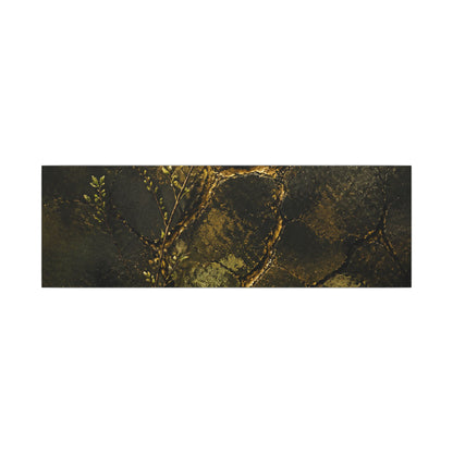 Shibui Cracked Earth Canvas Art - Dark Japandi Dark Texture