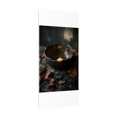 Candlelight Ceramic Bowl Canvas Art - Dark Japandi Kanso