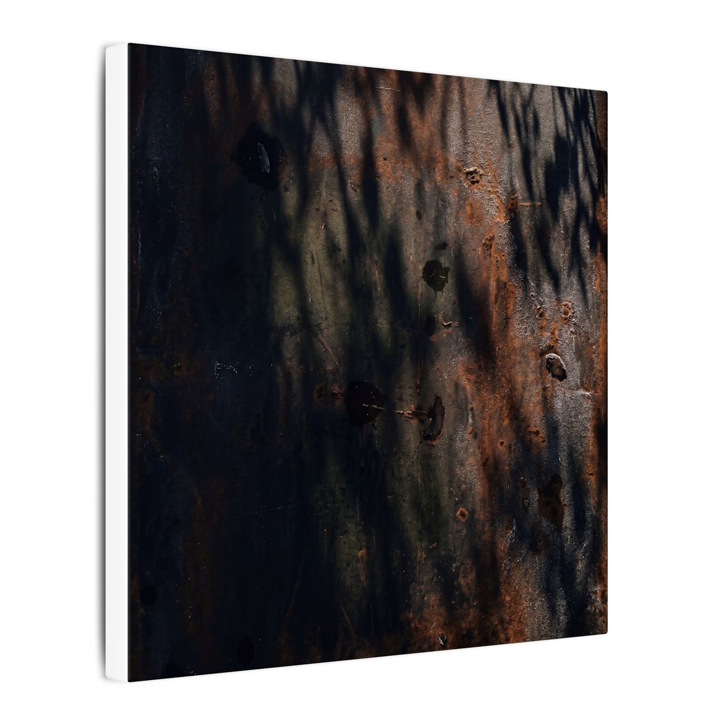 Rust Patina Shadow Zen Canvas Art | Luxurious Dark Japandi Art
