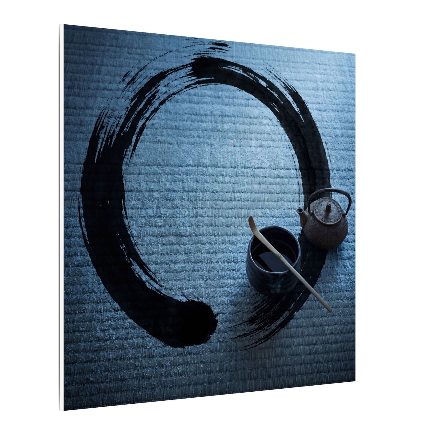 Winter Tea Ceremony Enso Canvas Art | Peaceful Decor