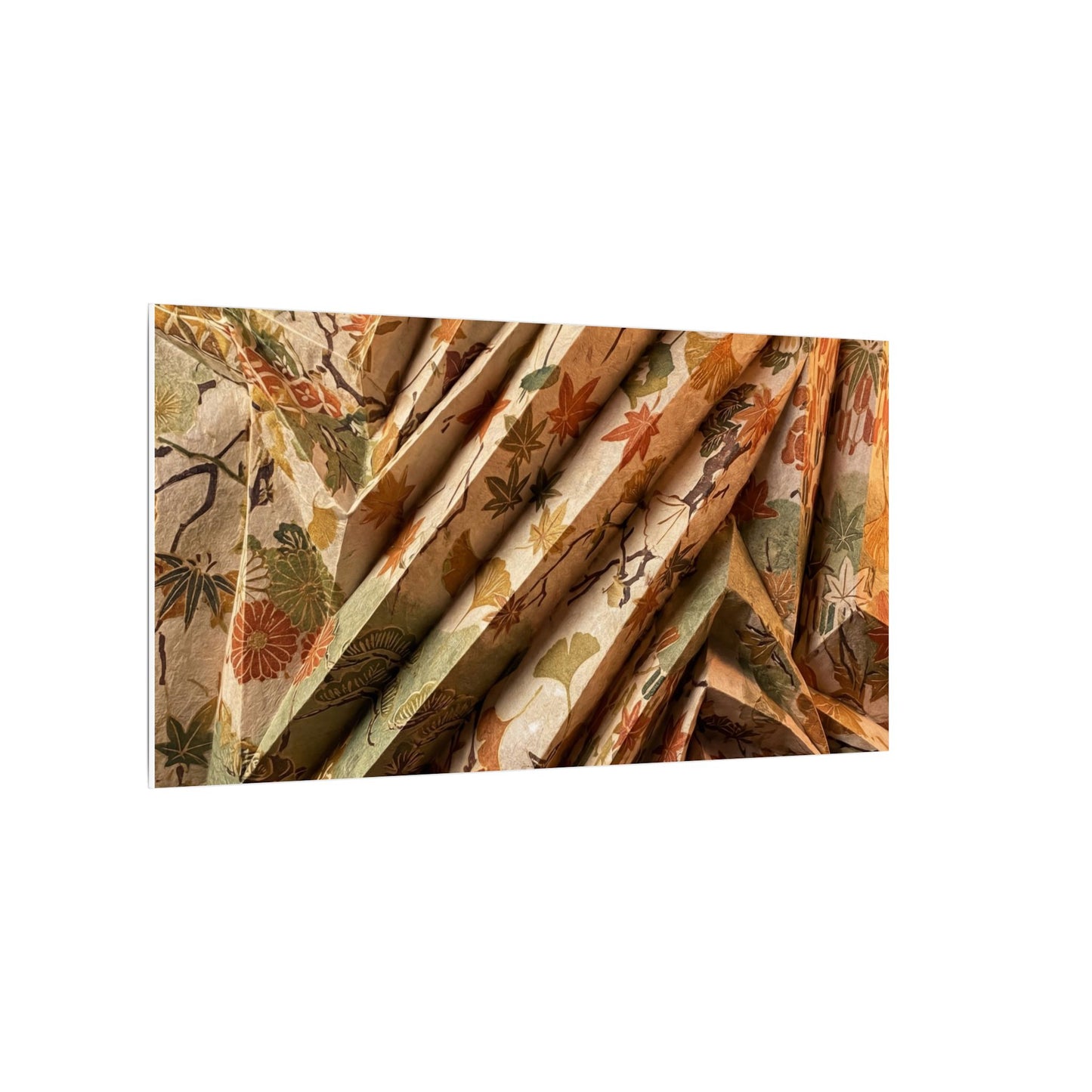 Paper Fold Autumn Canvas Art | Japandi Earthy Design