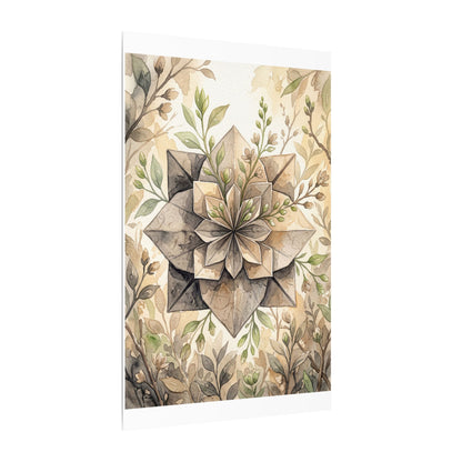 Warm Paper Fold Canvas Art - Watercolor Japandi