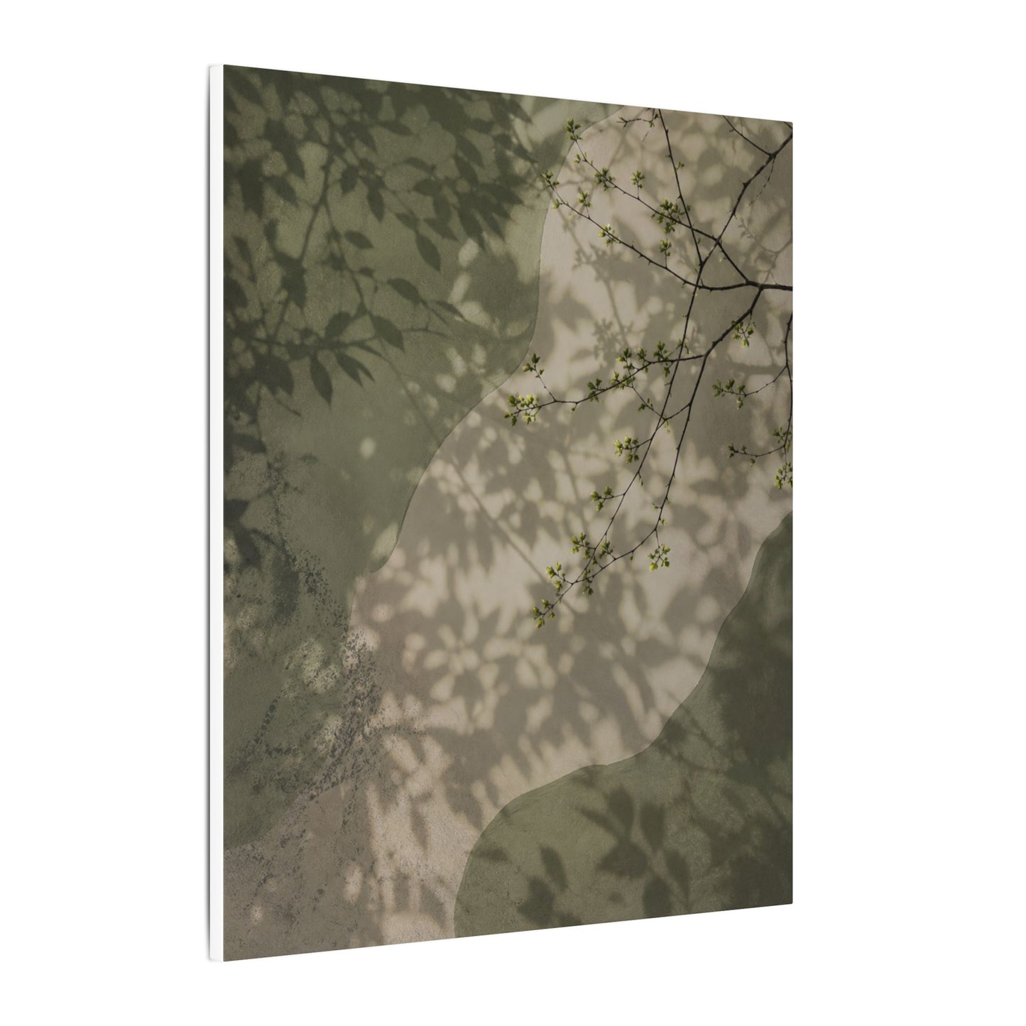 Neutral Shadow Play Canvas Art - Japanese Pattern Japandi