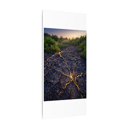 Cracked Earth Canvas Art | Summer Kintsugi Crackle Gold Art