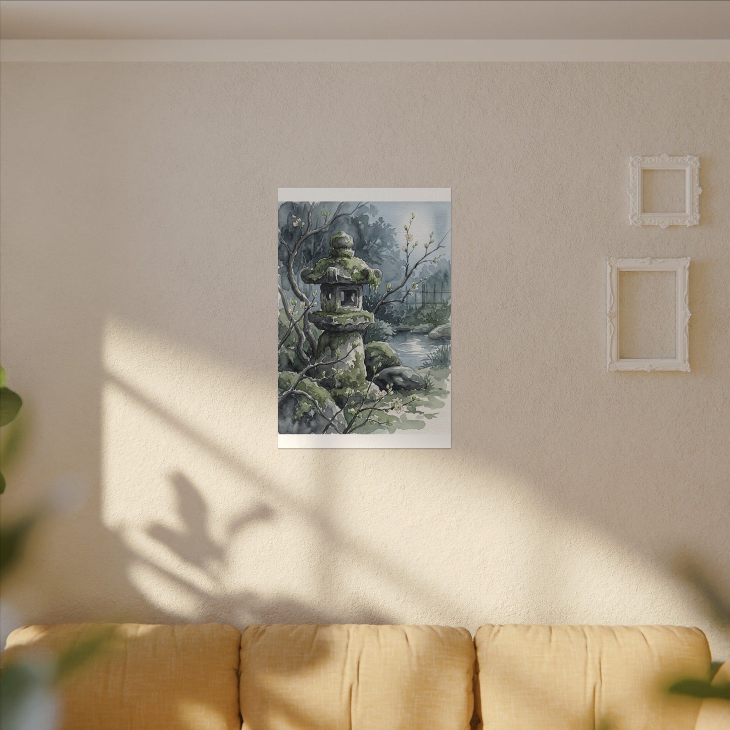 Moonlight Stone Lantern Canvas Art - Japandi Seijaku