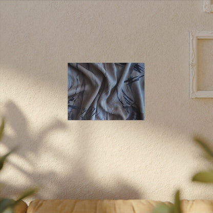 Silk Drape Winter Canvas Art | Japandi Earthy Design