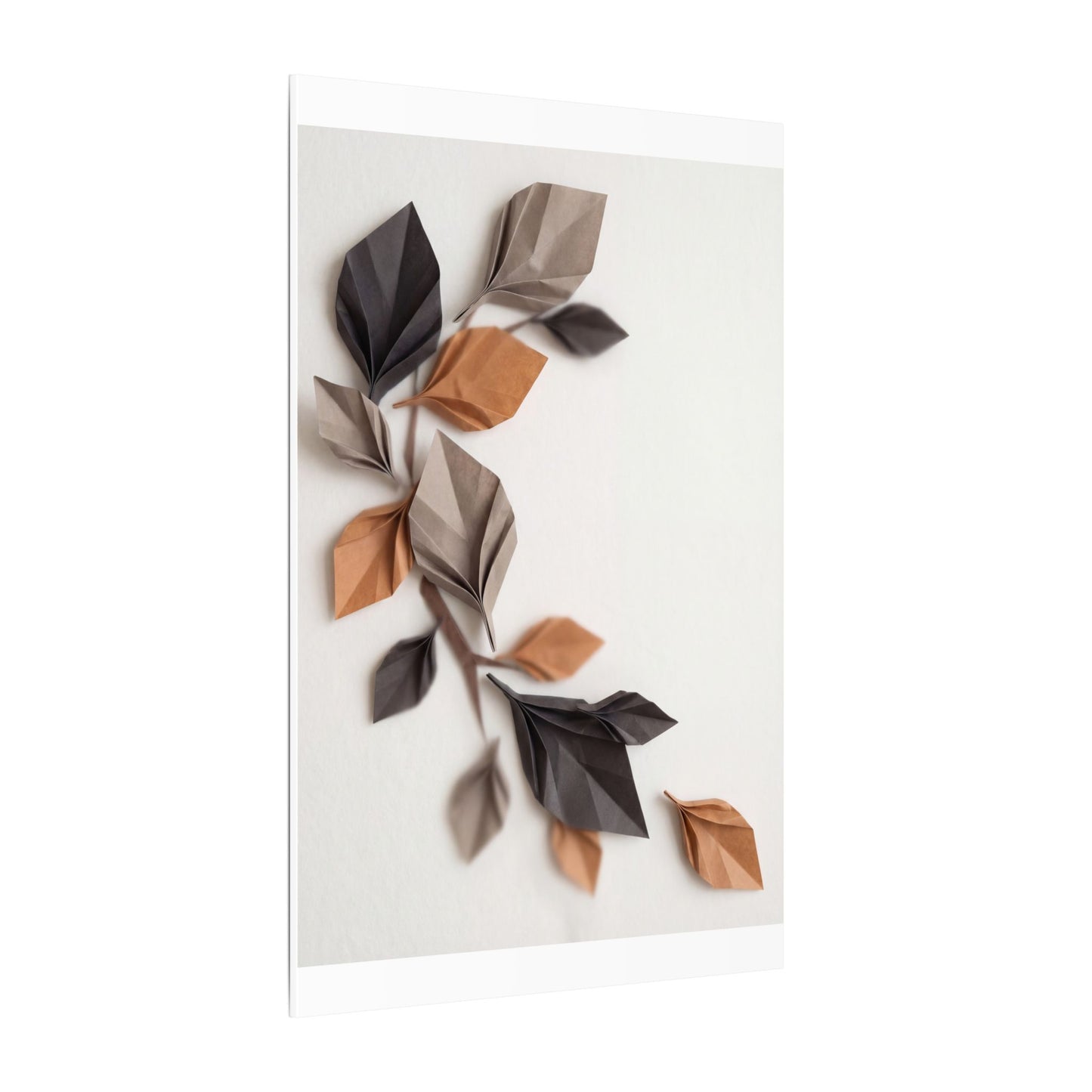 Paper Fold Autumn Canvas Art | Japandi Earthy Design