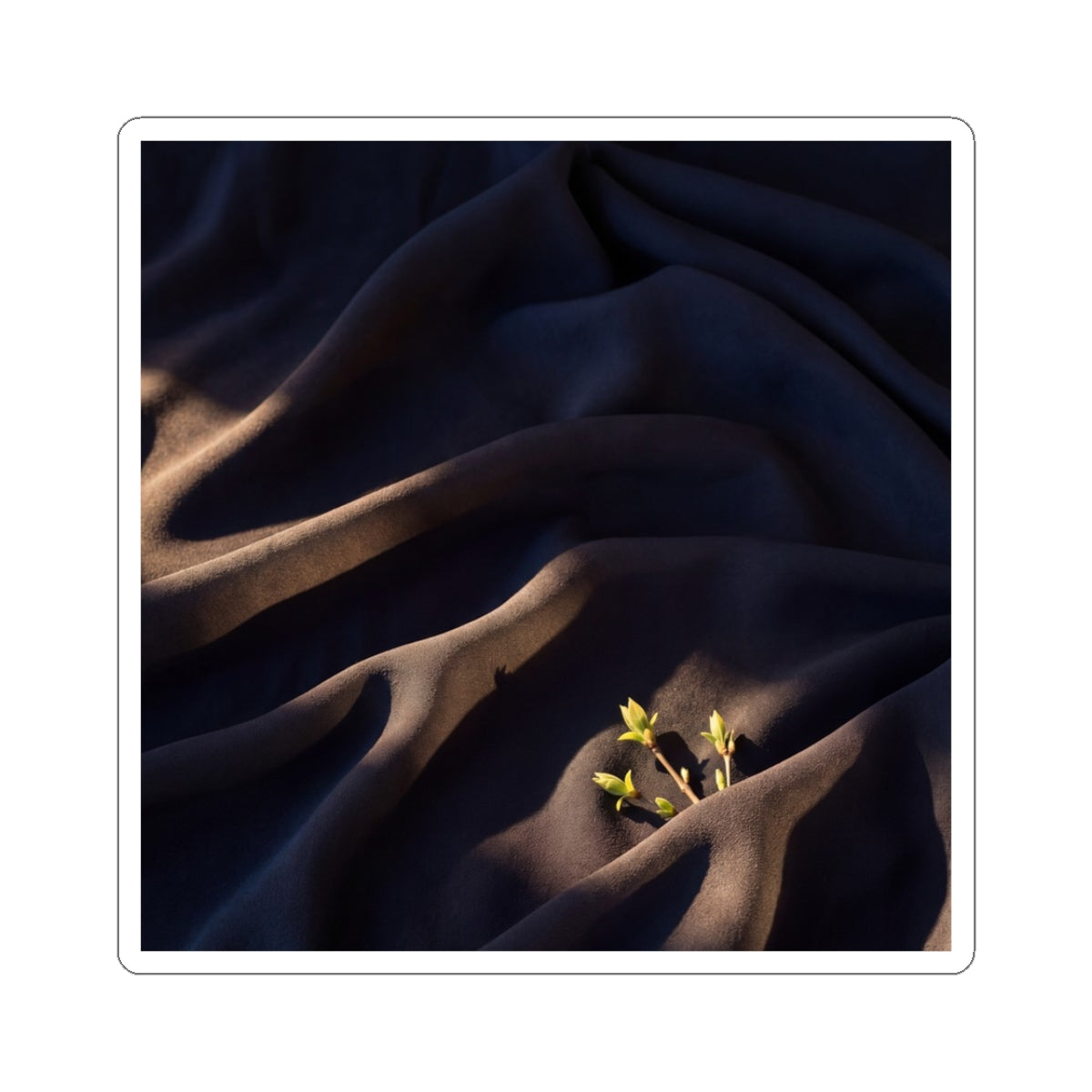Spring Silk Drape Shadow Zen Sticker | Atmospheric Decor Art Print
