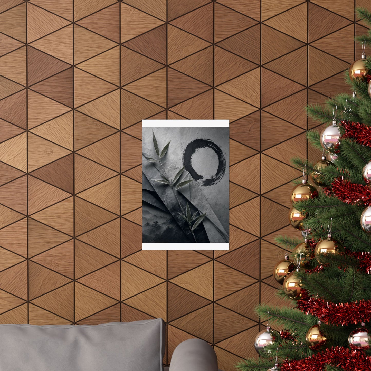 Winter Paper Fold Enso Wall Art Print | Tranquil Decor