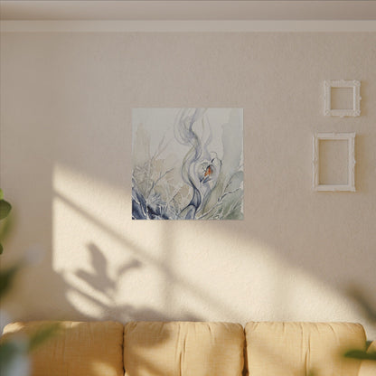 Earthy Incense Smoke Canvas Art - Watercolor Japandi