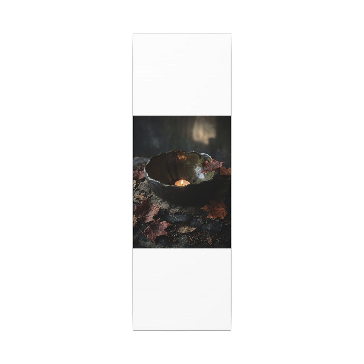 Candlelight Ceramic Bowl Canvas Art - Dark Japandi Kanso
