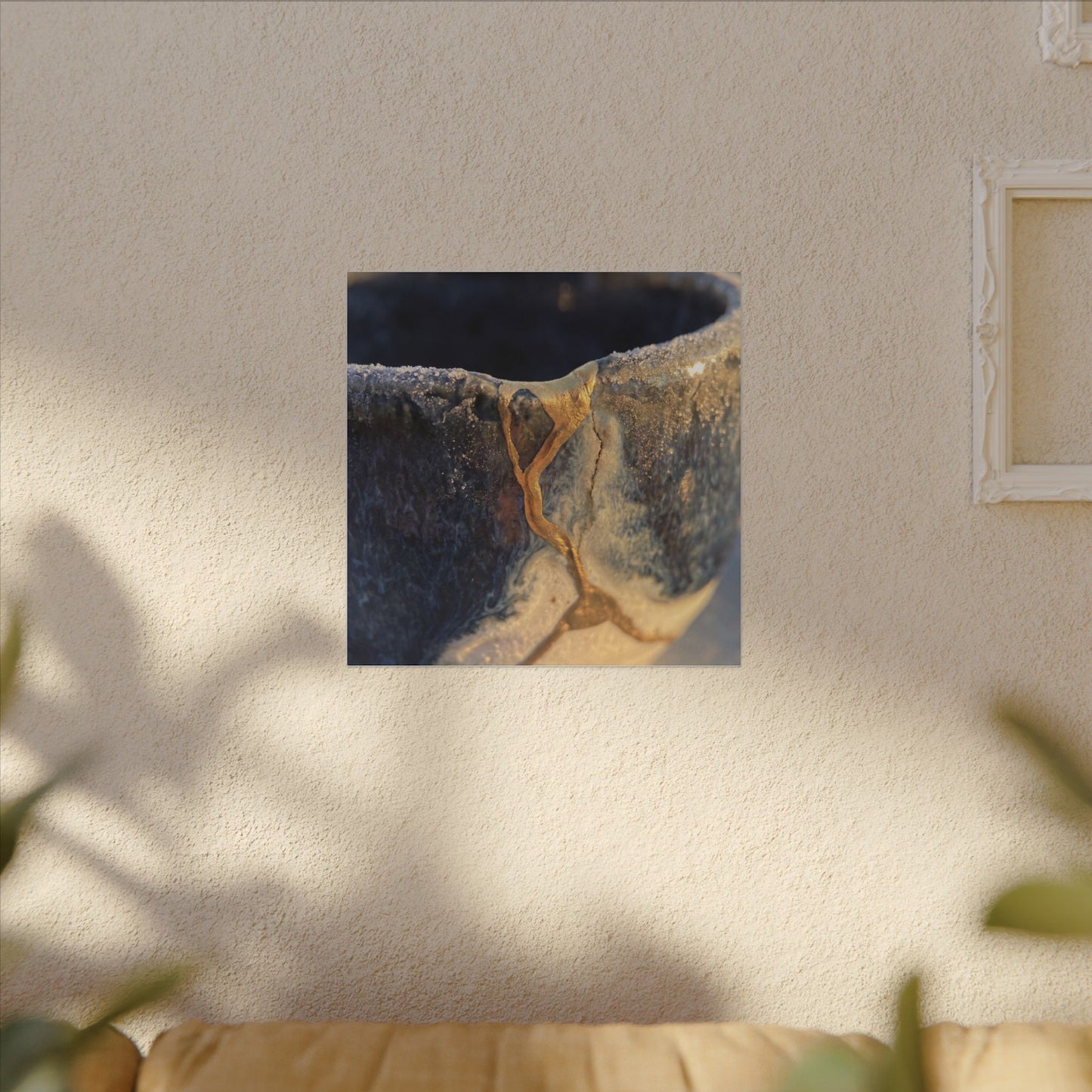 Winter Ceramic Bowl Gold Vein Canvas Art | Healing Decor